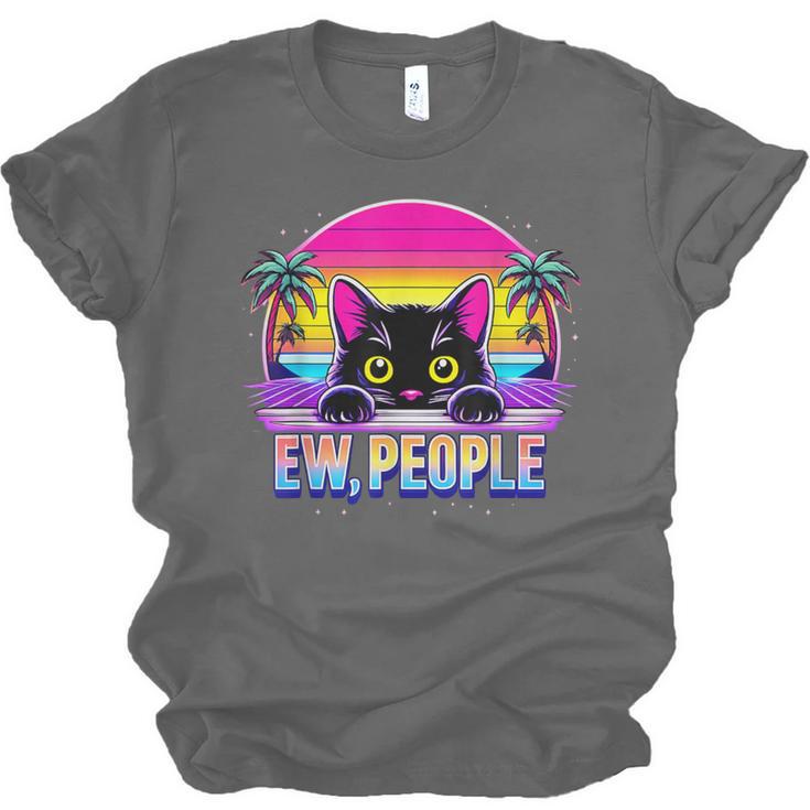 Ew Cat Misanthrope Introvert Synthwave 80s Unisex Jersey T-Shirt Ew Cat Misanthrope Introvert Synthwave 80s Unisex Jersey T-Shirt