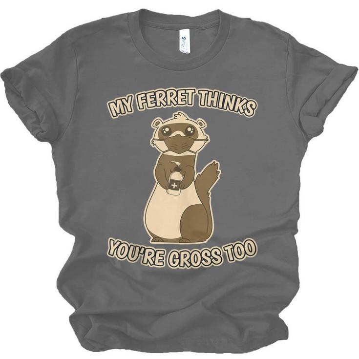 Ew People Ferret Saying Mask Introvert Ferrets Unisex Jersey T-Shirt