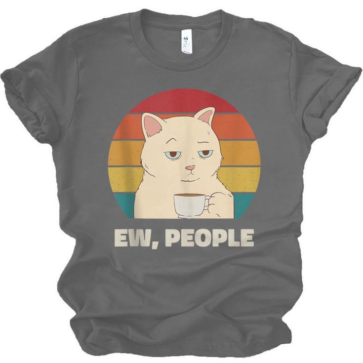 Ew People Introvert Cat Lover Crazy Colorful Cat Lady Unisex Jersey T-Shirt