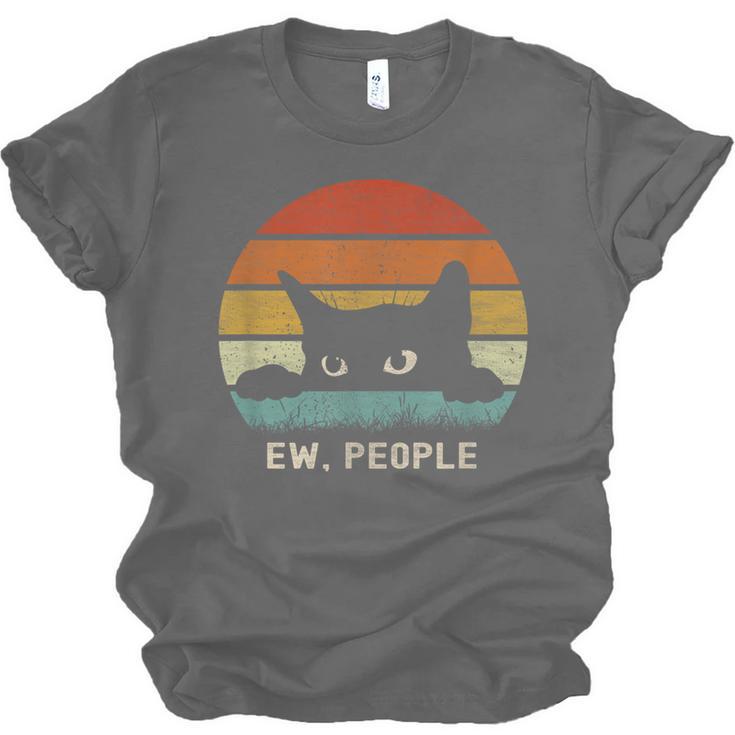 Ew People Retro Cat Cat Lover Introvert Unisex Jersey T-Shirt