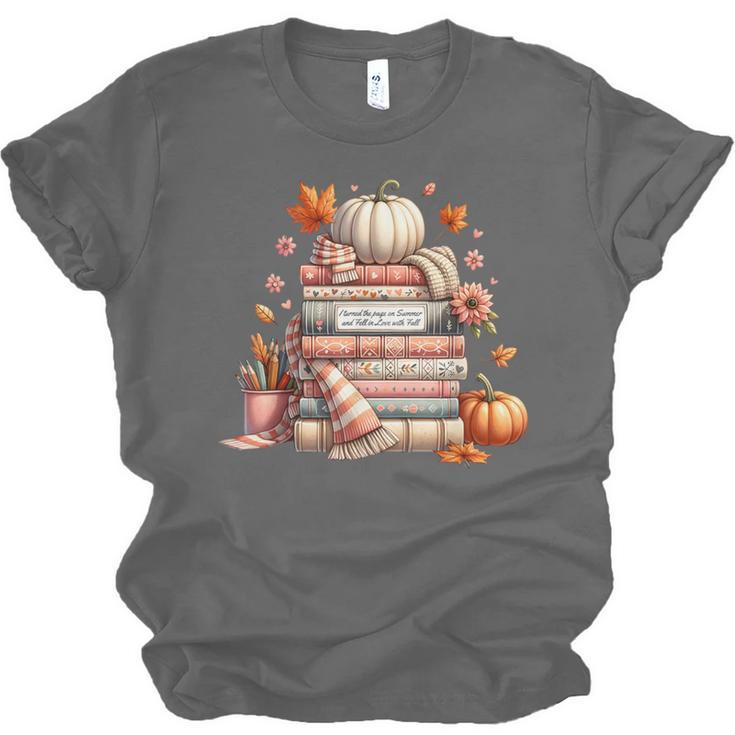 Fall Colors s I Love Fall s Books & Pumpkins Unisex Jersey T-Shirt