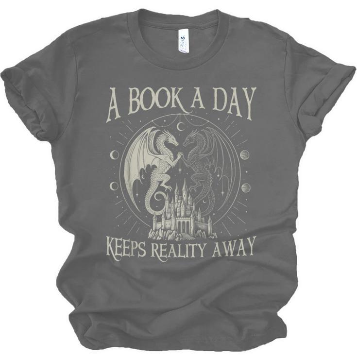 Fantasy Book Club Dragon Reader Book A Day Keep Reality Away Unisex Jersey T-Shirt Fantasy Book Club Dragon Reader Book A Day Keep Reality Away Unisex Jersey T-Shirt