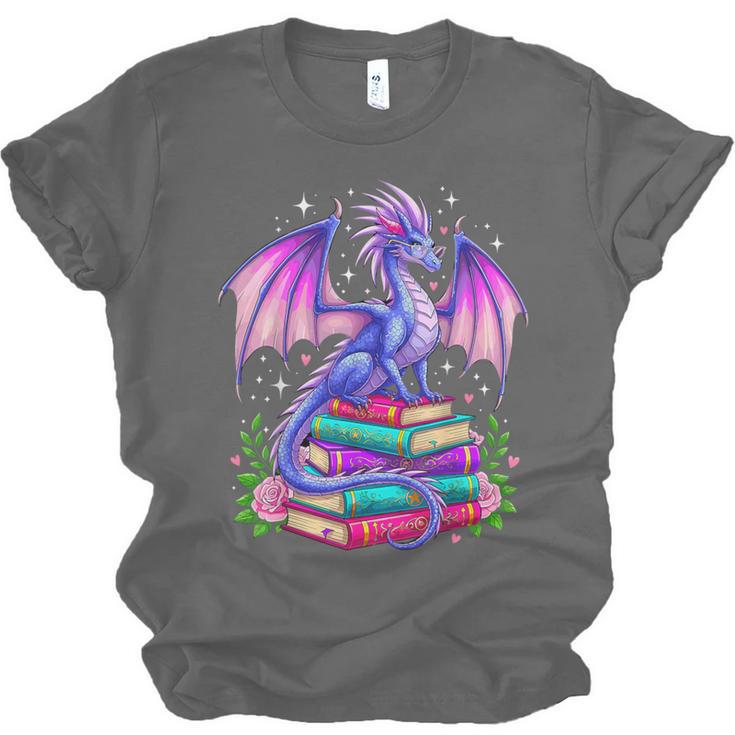 Fantasy Dragon Reading Books Bookworm Unisex Jersey T-Shirt Fantasy Dragon Reading Books Bookworm Unisex Jersey T-Shirt