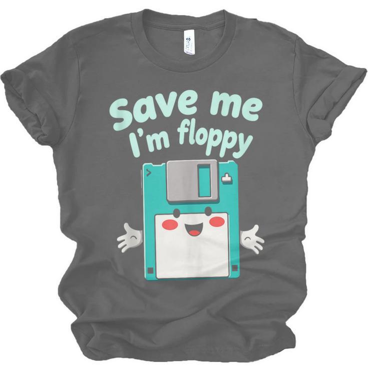 Floppy Disk Retro Tech Nostalgia Old School Computing Humor Unisex Jersey T-Shirt