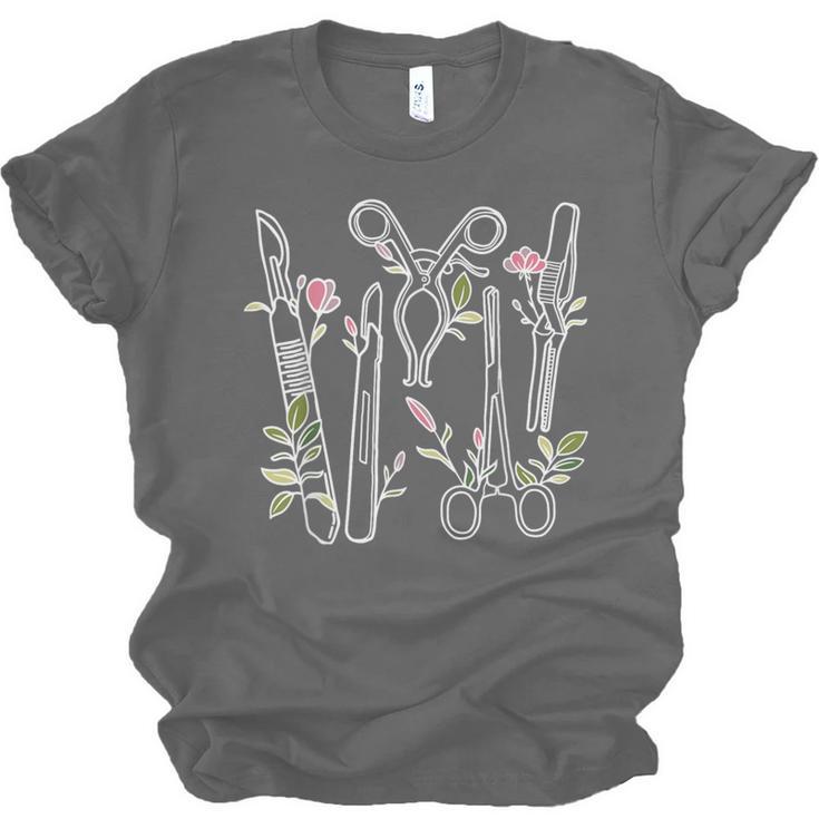 Floral Surgical Tech Surgery Medical Med School Graduation Unisex Jersey T-Shirt
