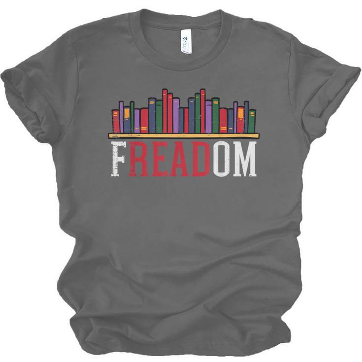 Freadom Shelf Read Reading Book Librarian Men Women Kids Unisex Jersey T-Shirt
