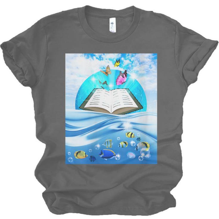 Frutiger Aero Aesthetic Tech Book Butterfly Unisex Jersey T-Shirt