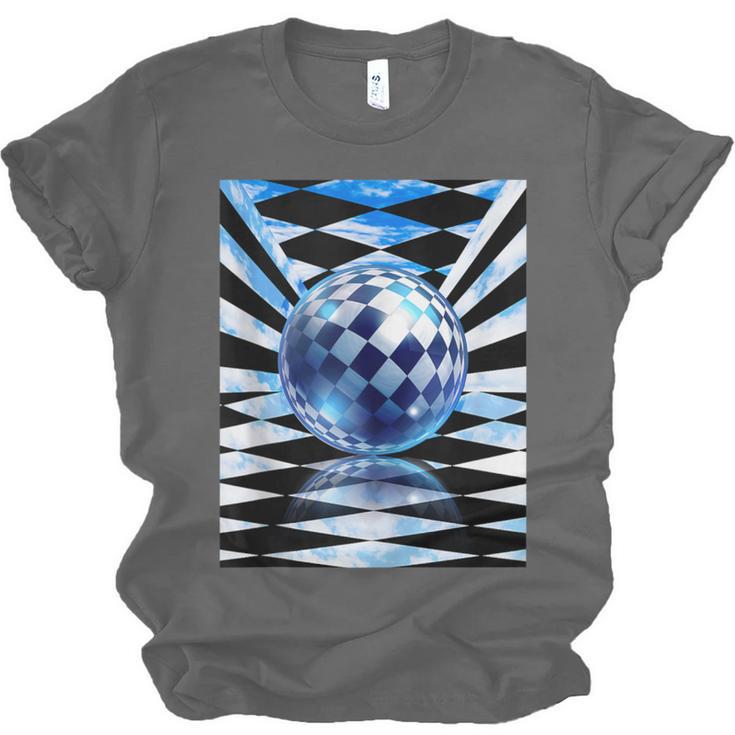 Frutiger Aero Aesthetic Tech Checkered Room Orb Sky Unisex Jersey T-Shirt Frutiger Aero Aesthetic Tech Checkered Room Orb Sky Unisex Jersey T-Shirt