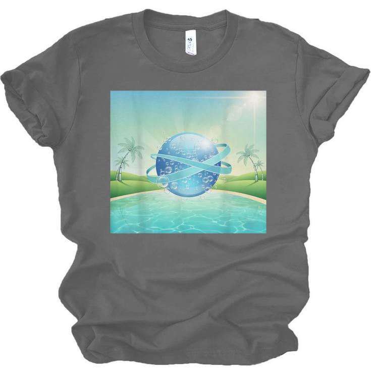 Frutiger Aero Y2k Aesthetic Palm Trees Cyber Beach World Unisex Jersey T-Shirt Frutiger Aero Y2k Aesthetic Palm Trees Cyber Beach World Unisex Jersey T-Shirt
