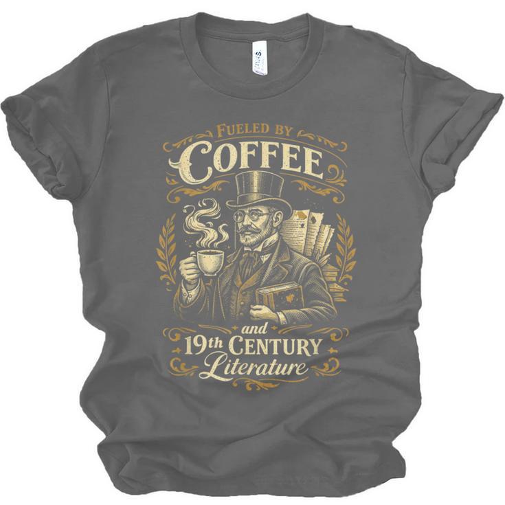 Fueled By Coffee And 19th Century Literature Book Tee Unisex Jersey T-Shirt Fueled By Coffee And 19th Century Literature Book Tee Unisex Jersey T-Shirt