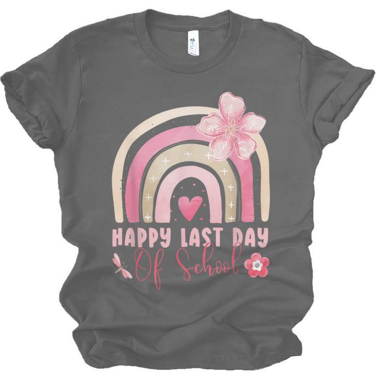 Fun Happy Last Day Of School Girl Student Graduation Rainbow Unisex Jersey T-Shirt