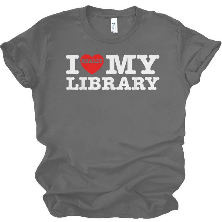 Fun I Love My Library Book Reader Bookworm Librarian Costume Unisex Jersey T-Shirt Fun I Love My Library Book Reader Bookworm Librarian Costume Unisex Jersey T-Shirt
