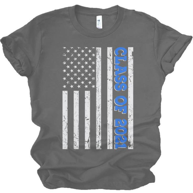 Funny Class Of 2021 American Flag Senior Graduation Unisex Jersey T-Shirt