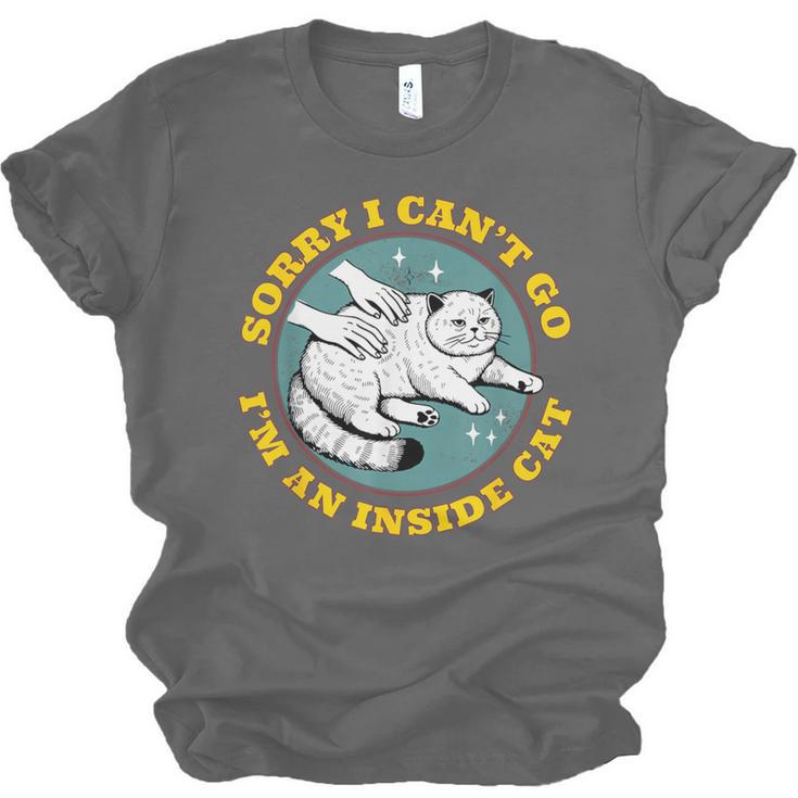 Funny Introvert Cat I Can't Go I'm An Inside Cat Homebody Unisex Jersey T-Shirt