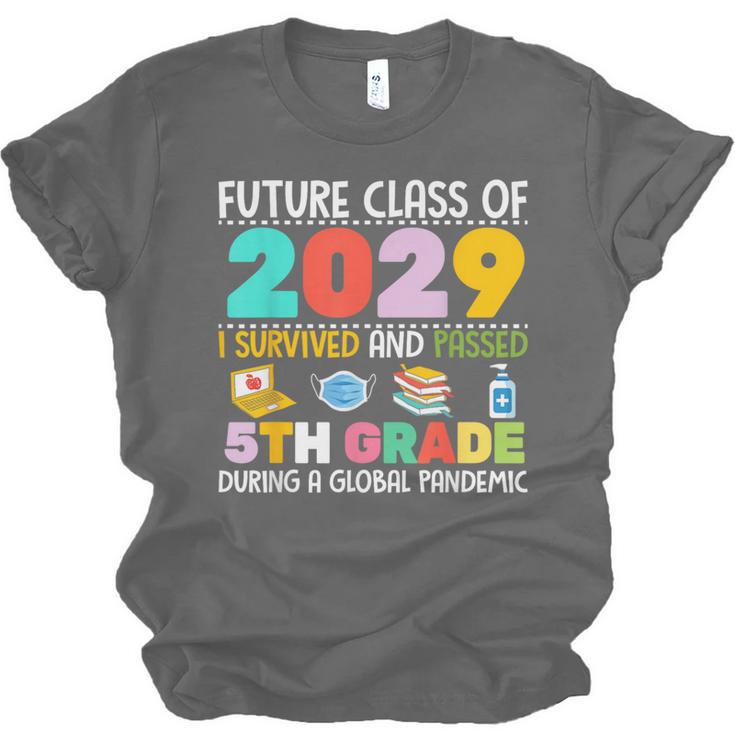 Future Class Of 2029 I Survived Passed 5th Grade Graduation Unisex Jersey T-Shirt