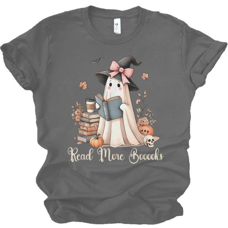 Ghost Reading Book Coquette Bow Halloween Girl Kid Teacher Unisex Jersey T-Shirt Ghost Reading Book Coquette Bow Halloween Girl Kid Teacher Unisex Jersey T-Shirt