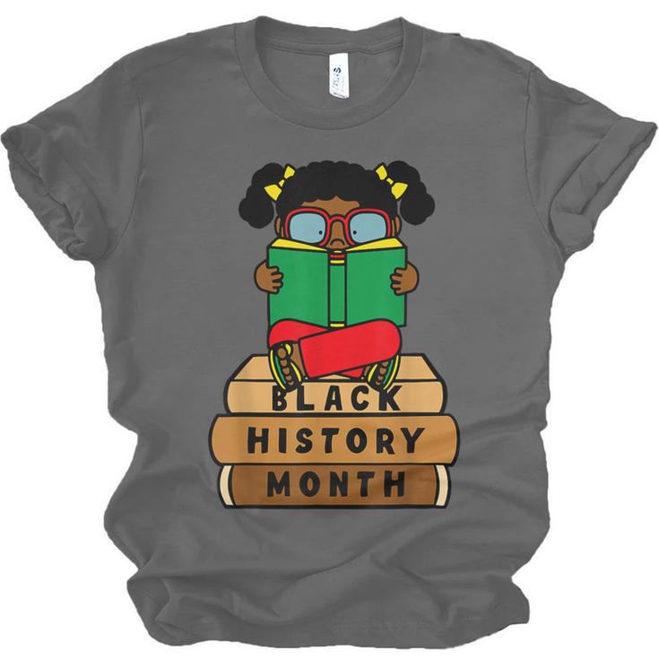 Girl Kid Reading Book Black History Month Bookworm Unisex Jersey T-Shirt Girl Kid Reading Book Black History Month Bookworm Unisex Jersey T-Shirt