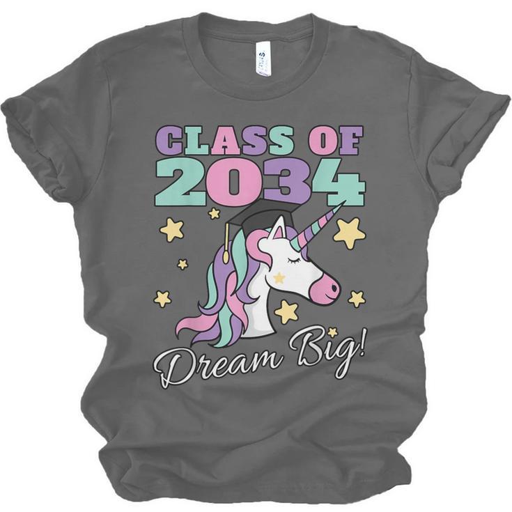 Girls Class Of 2034 Magical Unicorn Graduation Cap Unisex Jersey T-Shirt