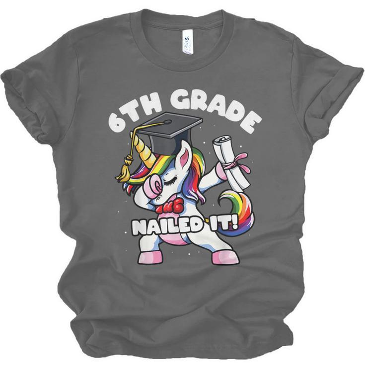 Girls Dabbing Unicorn 6th Sixth Grade Nailed It Graduation Unisex Jersey T-Shirt
