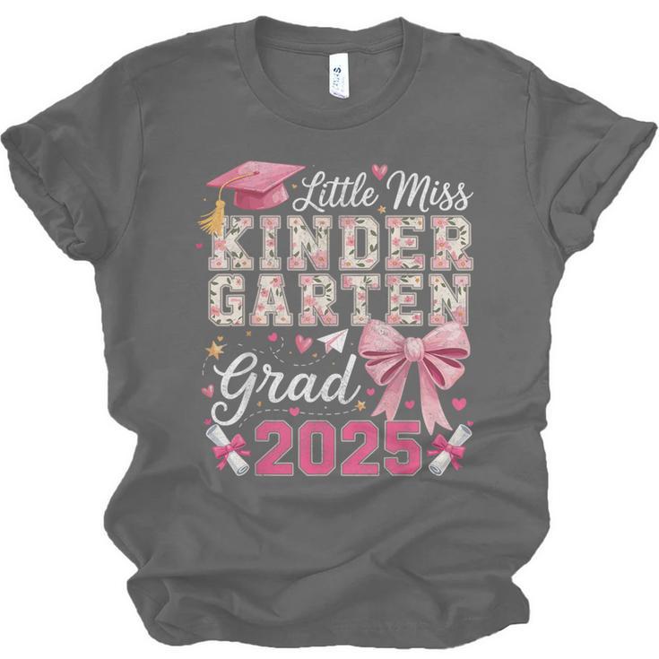 Girls Little Miss Kindergarten Grad 2025 Coquette Graduation Unisex Jersey T-Shirt