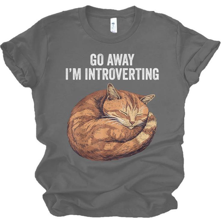 Go Away I'm Introverting Cat Introvert Men Women Girls Kids Unisex Jersey T-Shirt