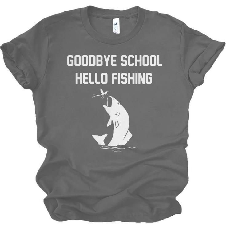 Goodbye School Hello Fishing Graduation T-Shirt Unisex Jersey T-Shirt