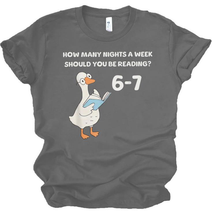 Goose Reading 67 Six Seven Meme Teacher Book Lover Unisex Jersey T-Shirt Goose Reading 67 Six Seven Meme Teacher Book Lover Unisex Jersey T-Shirt