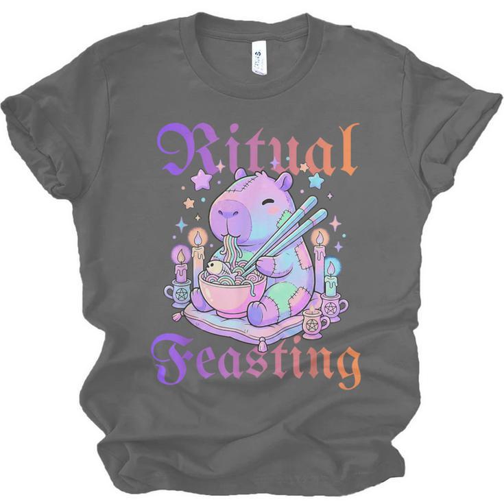 Goth Capybara Ramen Ritual Feasting Soft Introvert Art Unisex Jersey T-Shirt Goth Capybara Ramen Ritual Feasting Soft Introvert Art Unisex Jersey T-Shirt