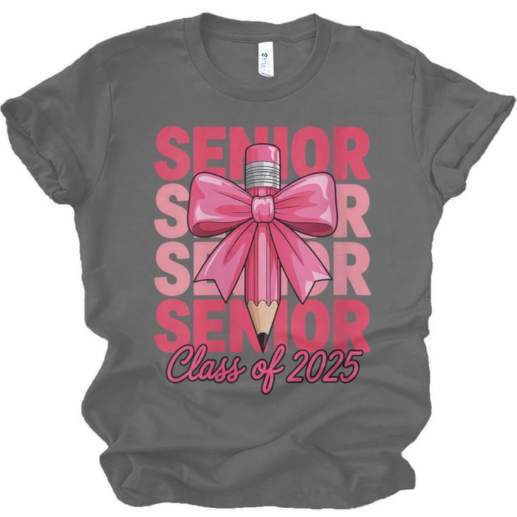 Graduate 2025 For Senior 2025 Graduation Coquette Pink Bow Unisex Jersey T-Shirt