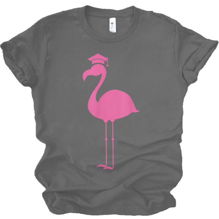 Graduate Cute Pink Flamingo Graduation Unisex Jersey T-Shirt