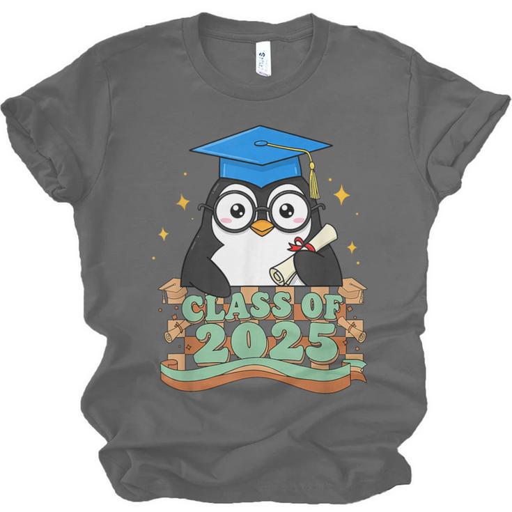 Graduate Penguin Class Of 2025 Kids Graduation Unisex Jersey T-Shirt