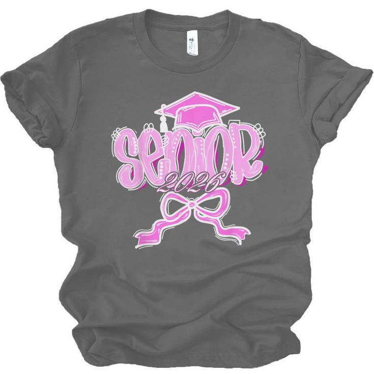 Graduation 2026 Senior 2026 Class Of 2026 Coquette Pink Girl Unisex Jersey T-Shirt