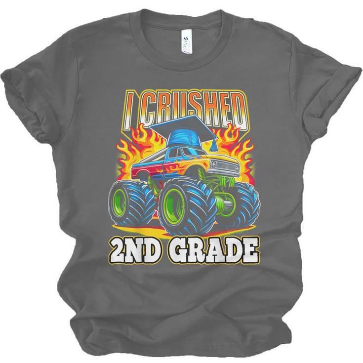 Graduation 2nd Grade Monster Truck Boys I Crushed Grad Unisex Jersey T-Shirt