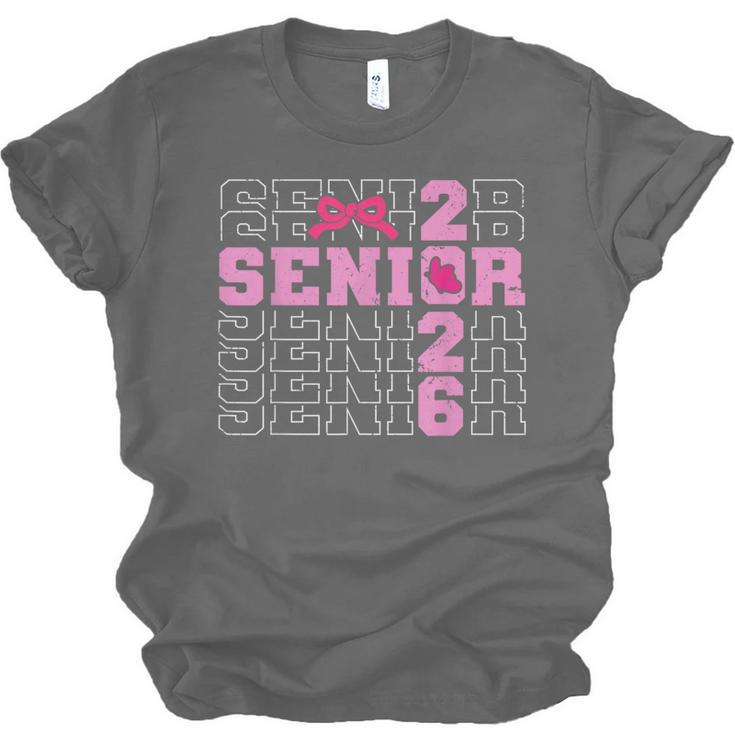 Graduation Class Of 2026 Senior 2026 Pink Bow Coquette Unisex Jersey T-Shirt