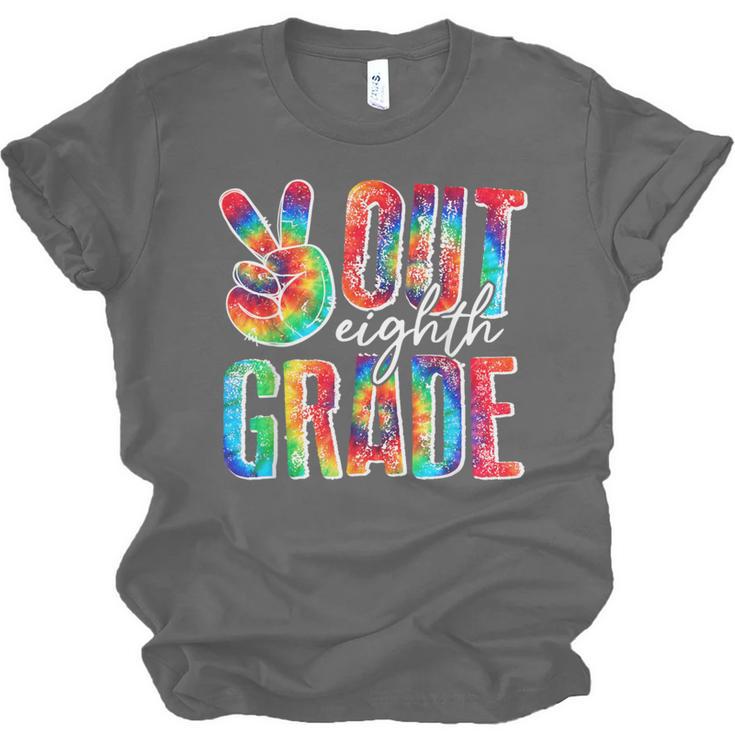 Graduation Peace Sign Out Eighth Grade Tie Dye Hippie Unisex Jersey T-Shirt