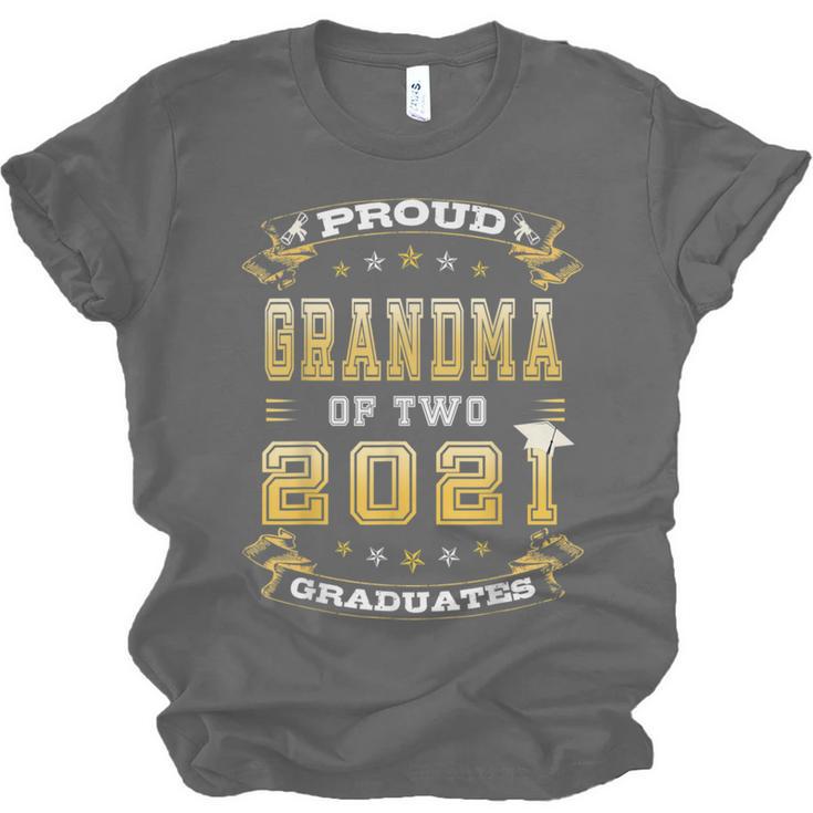Graduation Proud Grandma Of Two 2021 Graduates High School Unisex Jersey T-Shirt