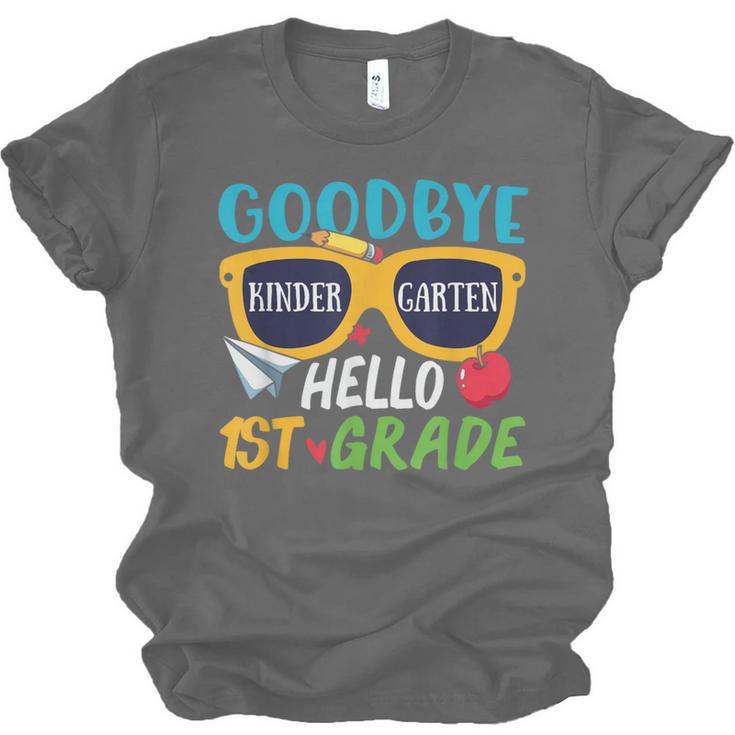 Graduation Shirt Goodbye Kindergarten Hello 1st Grade School Unisex Jersey T-Shirt
