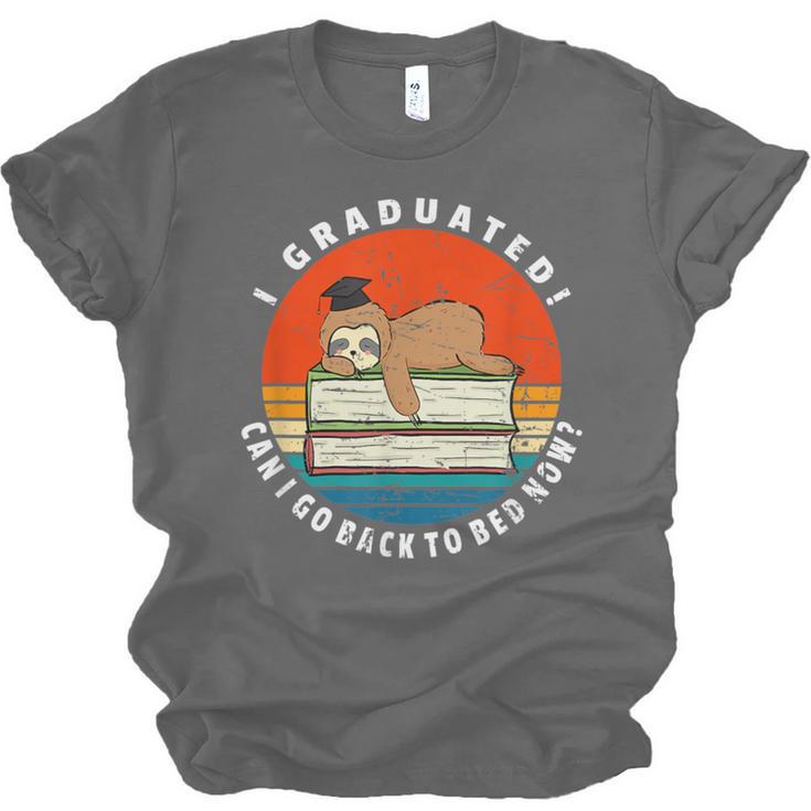 Graduation Sloth Can I Go Back To Bed Now Vintage Unisex Jersey T-Shirt