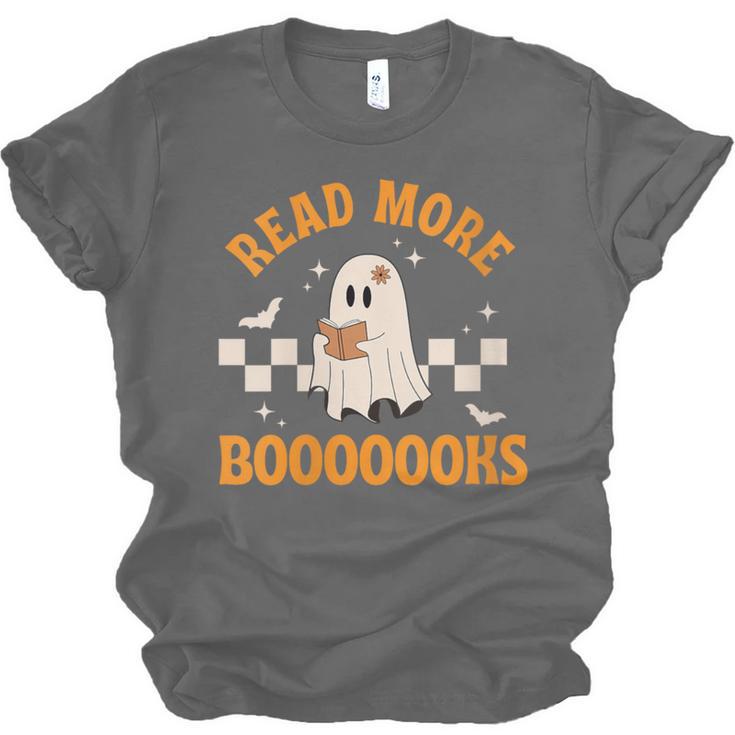 Groovy Halloween Teacher Spooky Read More Book Women Girl Unisex Jersey T-Shirt