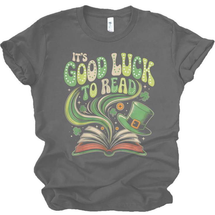 Groovy It's Good Luck To Read St Patrick's Day Book Lucky Unisex Jersey T-Shirt