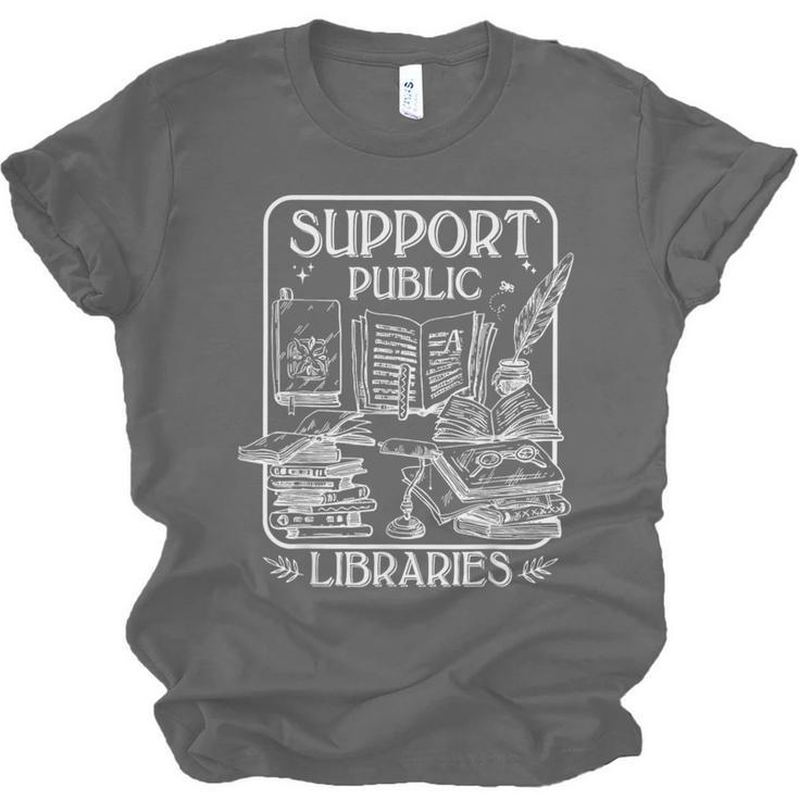 Groovy Support Your Local Library Book Reader Lover Bookworm Unisex Jersey T-Shirt