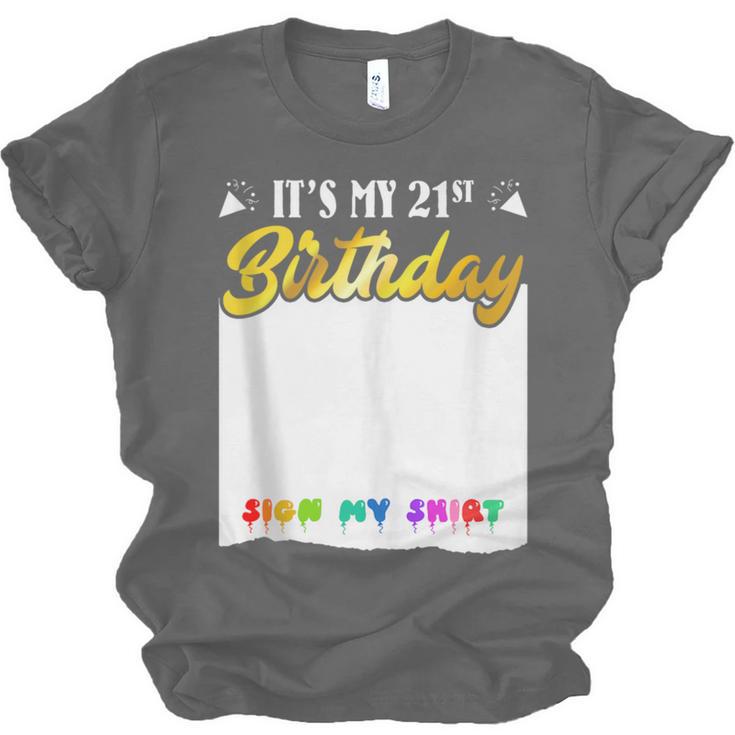 Guestbook My 21st Birthday Sign My Shirt Birthday Party Unisex Jersey T-Shirt