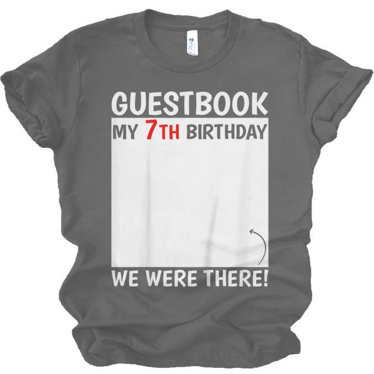 Guestbook 7th Birthday 7 Year Old Born 2018 Bday Unisex Jersey T-Shirt