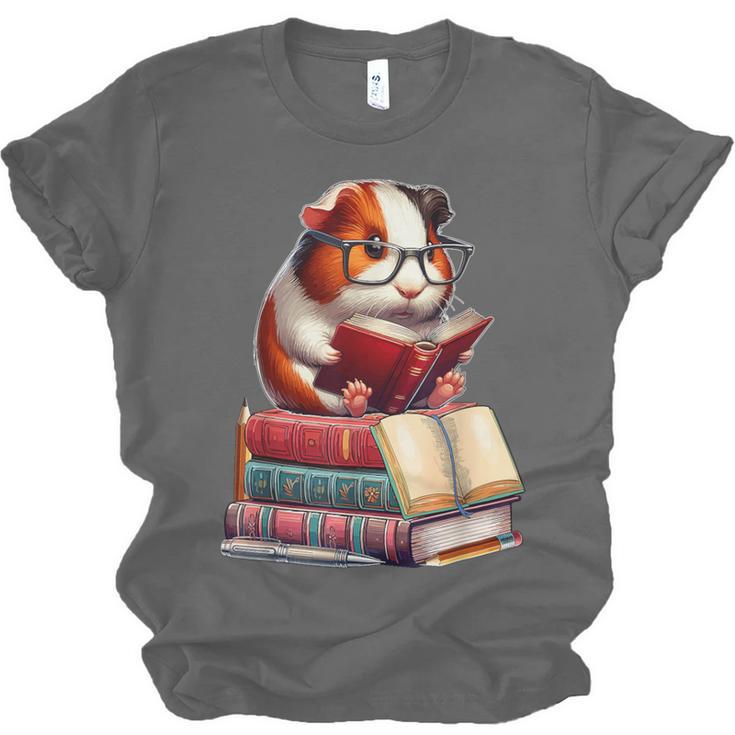 Guinea Pig Reading Books Matching Bookworm Readers Librarian Unisex Jersey T-Shirt