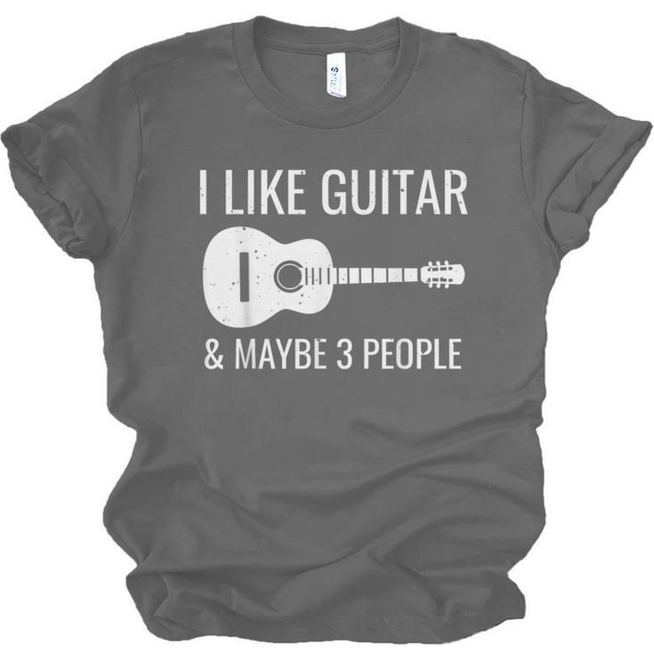 I Like Guitar & Maybe 3 People Music Introvert Guitar Unisex Jersey T-Shirt I Like Guitar & Maybe 3 People Music Introvert Guitar Unisex Jersey T-Shirt