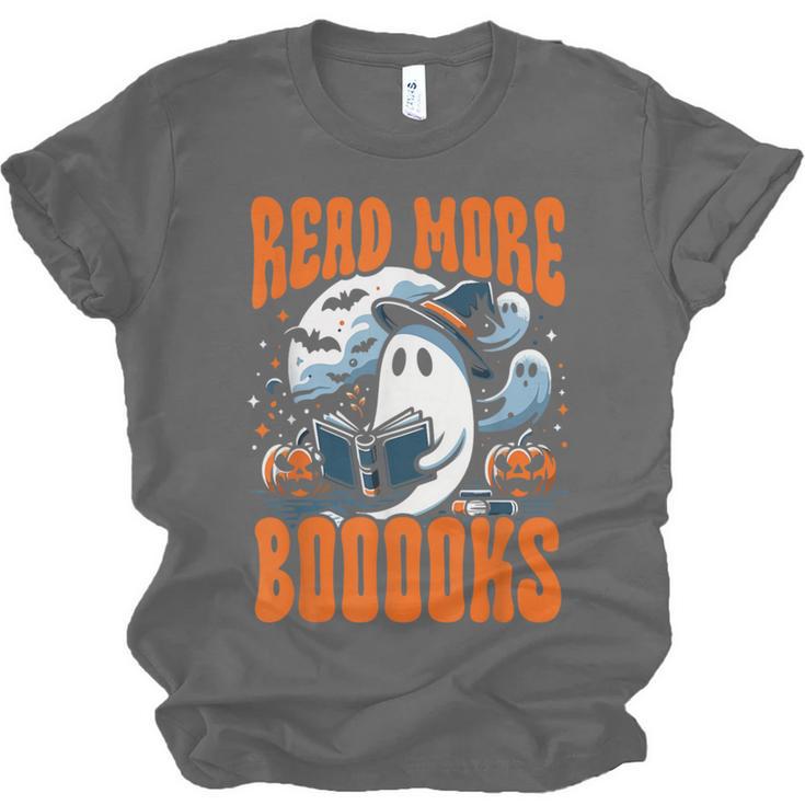 Halloween Book Lover Ghost Boo Pun Read More Boooks Unisex Jersey T-Shirt Halloween Book Lover Ghost Boo Pun Read More Boooks Unisex Jersey T-Shirt