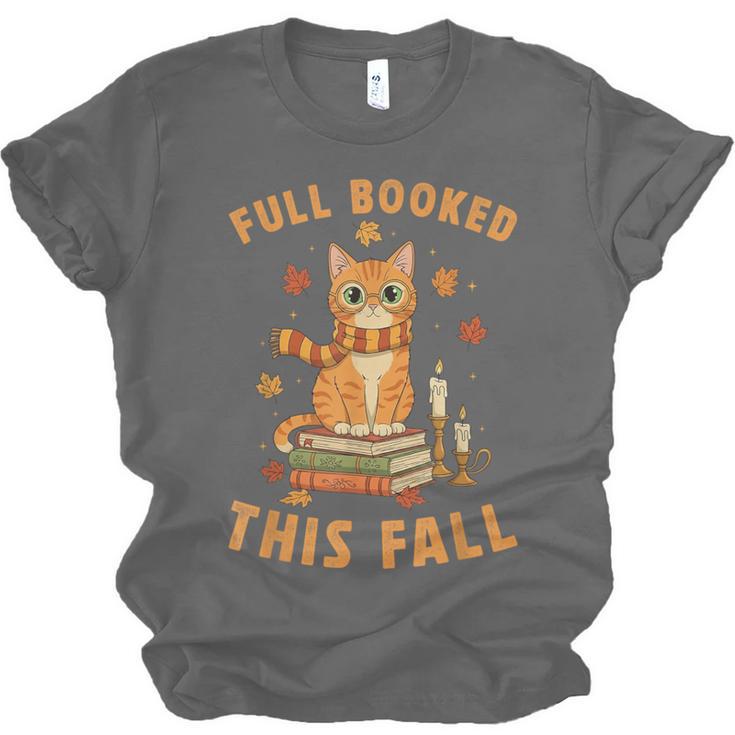 Halloween Fully Booked This Fall Book Ginger Cat Reading Unisex Jersey T-Shirt