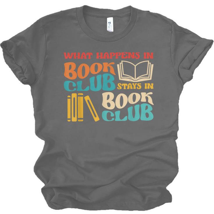 What Happens In Book Club Stays In Book Club Retro Unisex Jersey T-Shirt