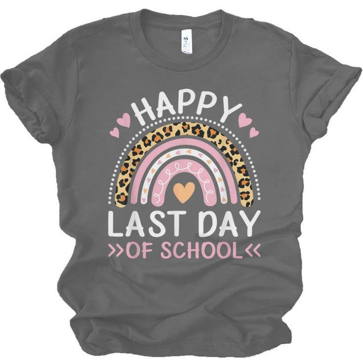 HAPPY LAST OF DAY SCHOOL Rainbow Teacher Student Graduation Men Women Girls Kids Unisex Jersey T-Shirt