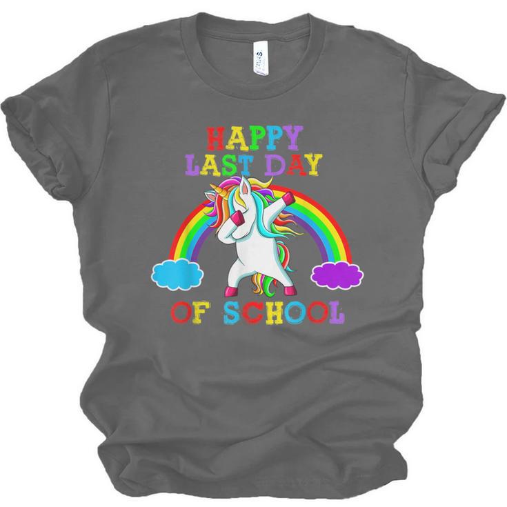Happy Last Day Of School Teacher Student Graduation Unicorn Unisex Jersey T-Shirt